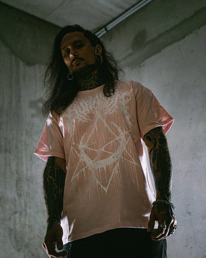 MOON & PENTAGRAM - T-SHIRT - BLACK/PINK